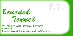 benedek temmel business card